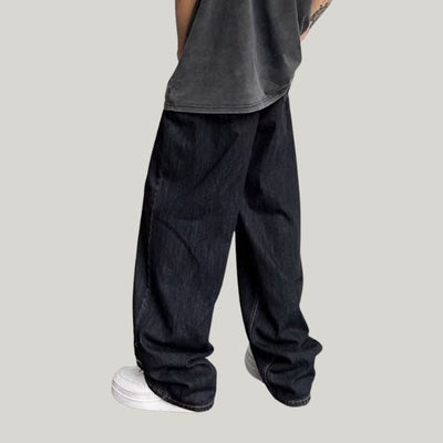 Luca - pantalon cargo en jean avec surpiqûres contrastées