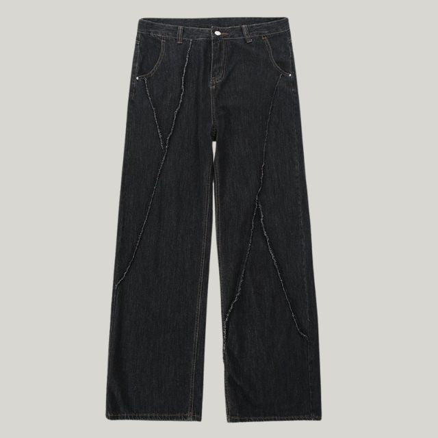 Luca - pantalon cargo en jean avec surpiqûres contrastées