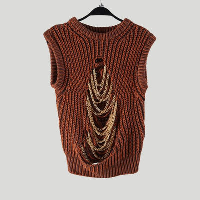 Carmen - Gilet tricoté avec décor de chaînes