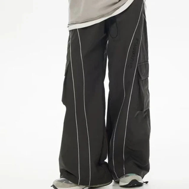 Zenith - Pantalon large avec surpiqûres contrastées