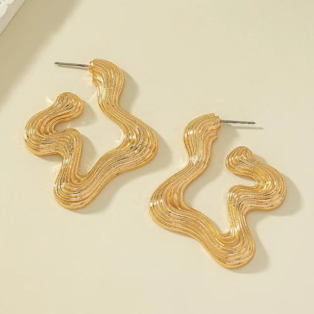 Sérénité - Boucles d'oreilles sculpturales ondulées