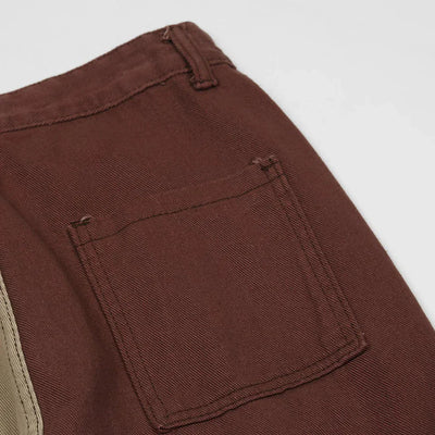 Kenton - Pantalon droit bicolore à empiècements