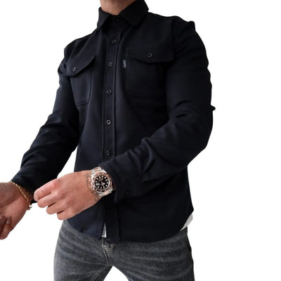 Landon - Chemise décontractée avec patte de boutonnage et poches à rabat