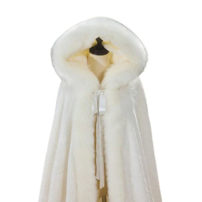 Vivienne - Cape d'hiver opulente avec capuche en tissu peluche