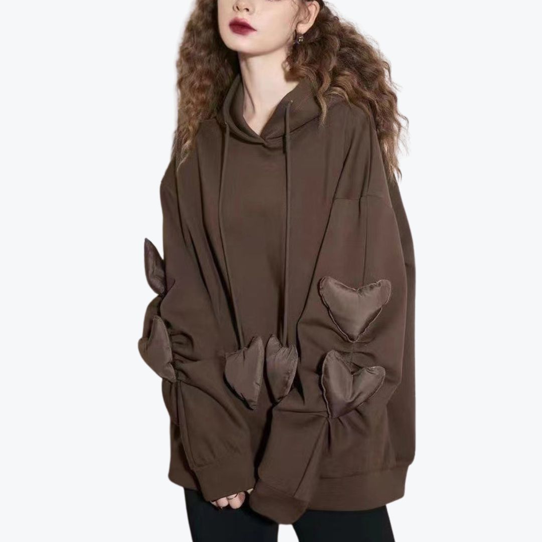 Echo - sweats en coton à capuche ample et patchwork
