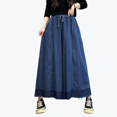 Hestia - La jupe-culotte polyvalente en jean avec taille à cordon