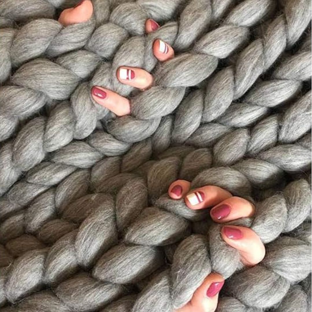 Valentina - Couverture douillette en gros tricot avec une texture douillette