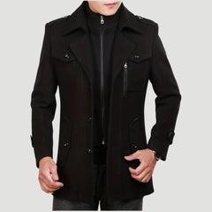 Henry - Manteau tailleur moderne avec col montant et épaulettes