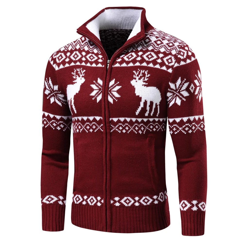 Felix - Cardigan zippé motif rennes festif