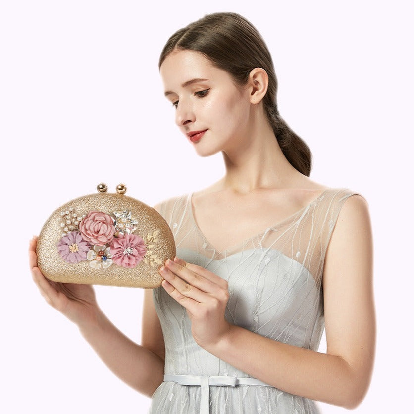 Seraphina - Sac à anse décoré de fleurs et de perles