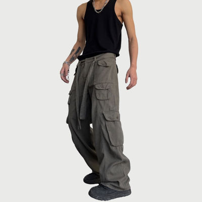 Noah - pantalon cargo avec grandes poches et bretelles en sangle