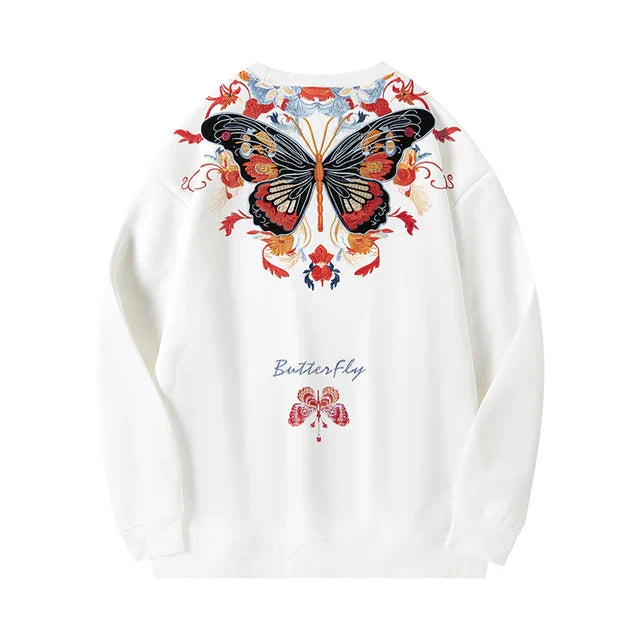 Mariposa - Pull brodé motif papillon coloré